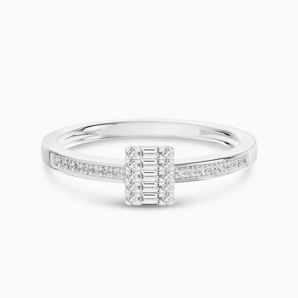 Baguette Diamond Square Ring in 18K Gold Baguette Diamond Square Ring in 18K Gold