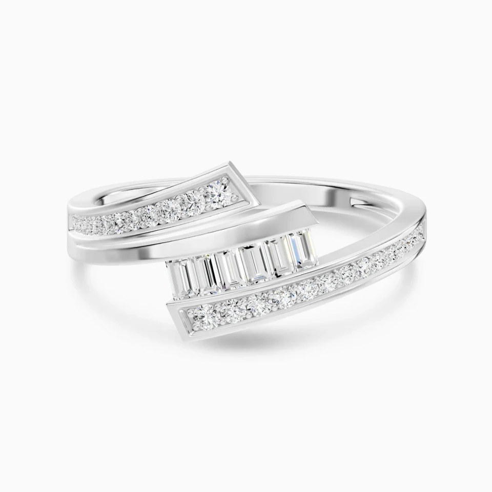 Bypass Double Bar Diamond Ring in 18K Gold Bypass Double Bar Diamond Ring in 18K Gold