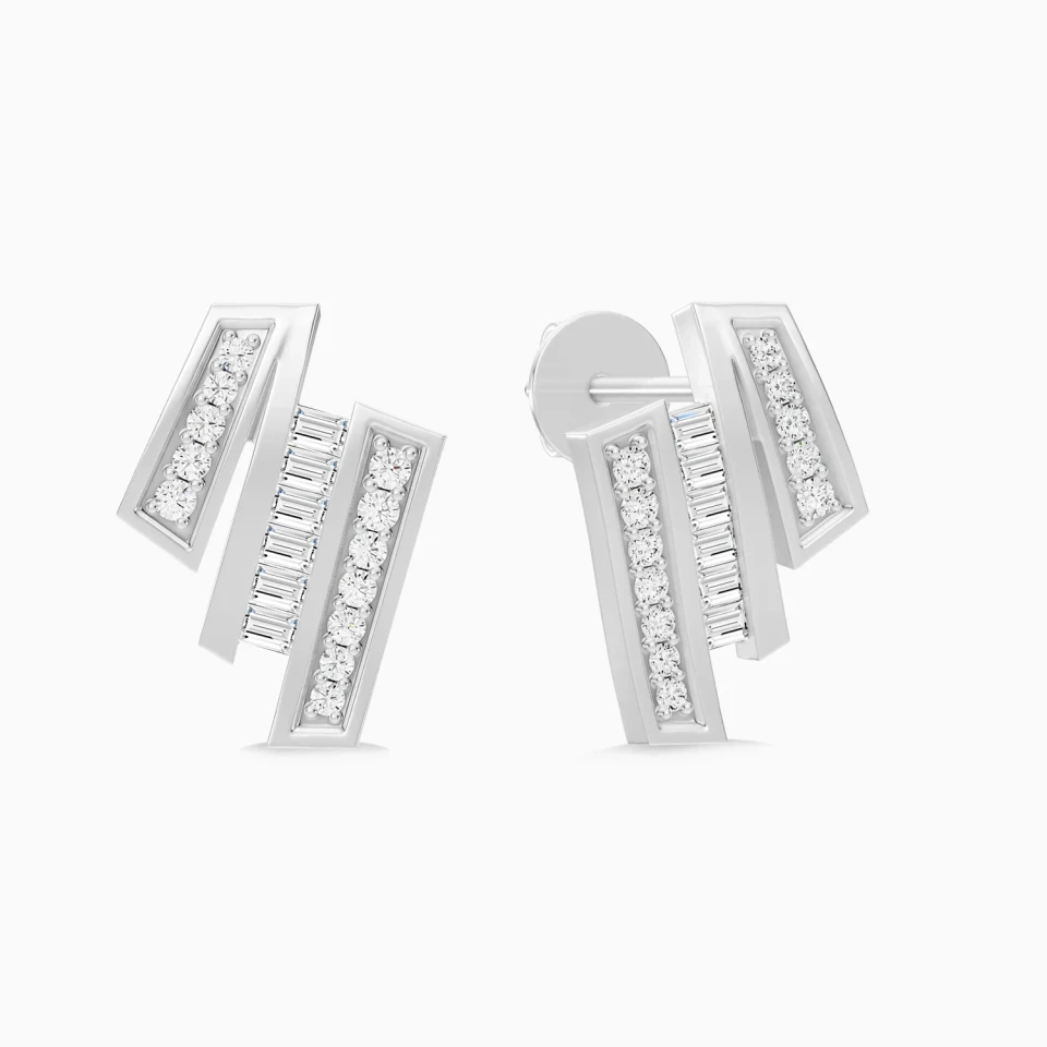 Double Bar Diamond Stud Earrings in 18K Gold Double Bar Diamond Stud Earrings in 18K Gold