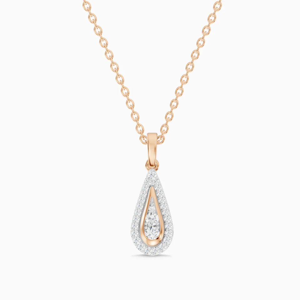 Teardrop Halo Diamond Pendant Necklace in 18K Gold Teardrop Halo Diamond Pendant Necklace in 18K Gold