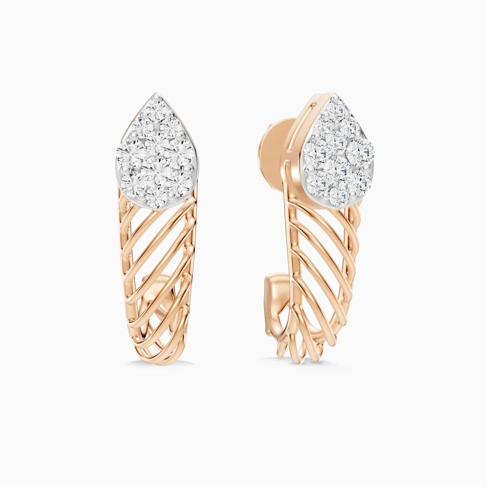 Sculpted Teardrop Diamond Earrings in 18K Gold Sculpted Teardrop Diamond Earrings in 18K Gold