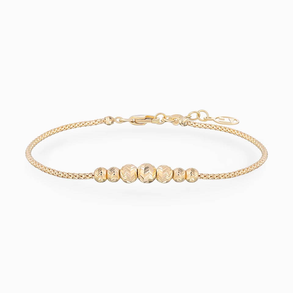 Graduated Textured Beads Chain Bracelet in 18K Gold Graduated Textured Beads Chain Bracelet in 18K Gold