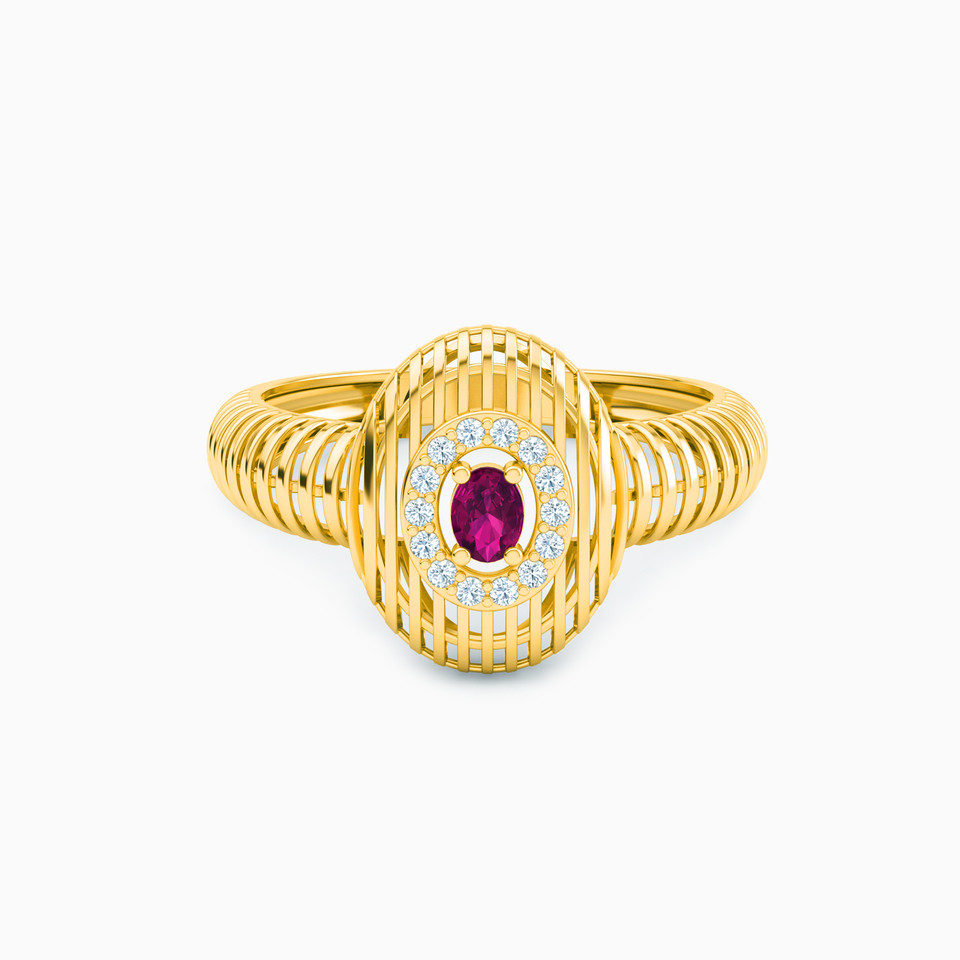 Oval Rose Stone Ring in 21K Gold Oval Rose Stone Ring in 21K Gold