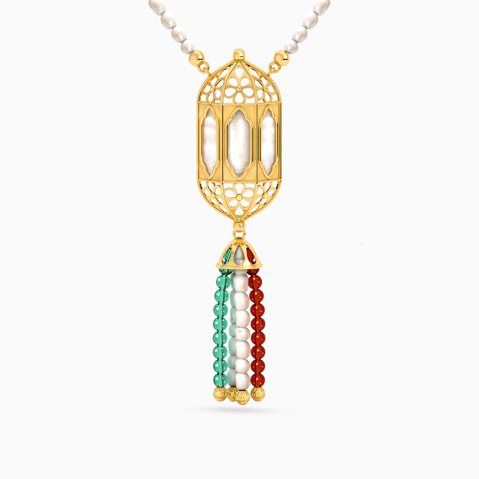 Lantern Colored Stones Necklace in 18K Gold Lantern Colored Stones Necklace in 18K Gold