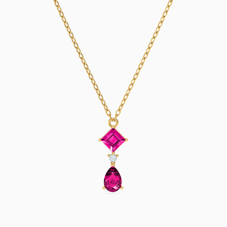 Multishaped Rose Stone Necklace in 18K Gold Multishaped Rose Stone Necklace in 18K Gold