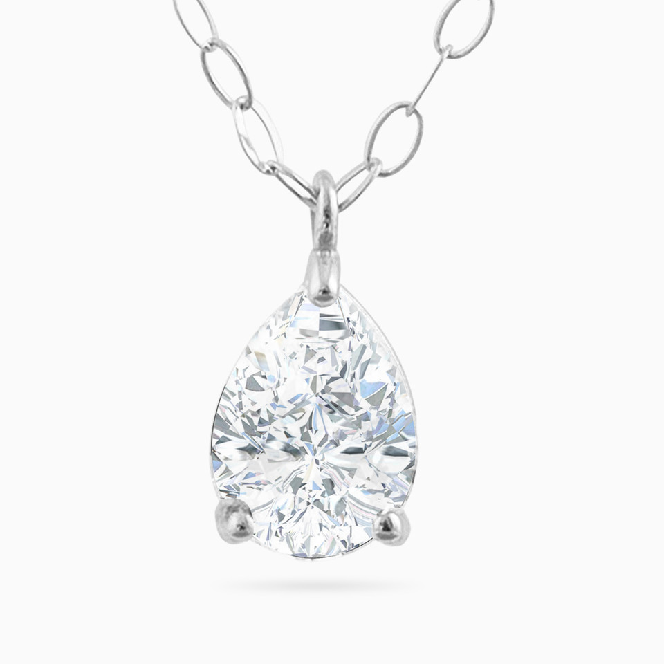 Pear Cubic Zirconia Necklace in 18K Gold Pear Cubic Zirconia Necklace in 18K Gold