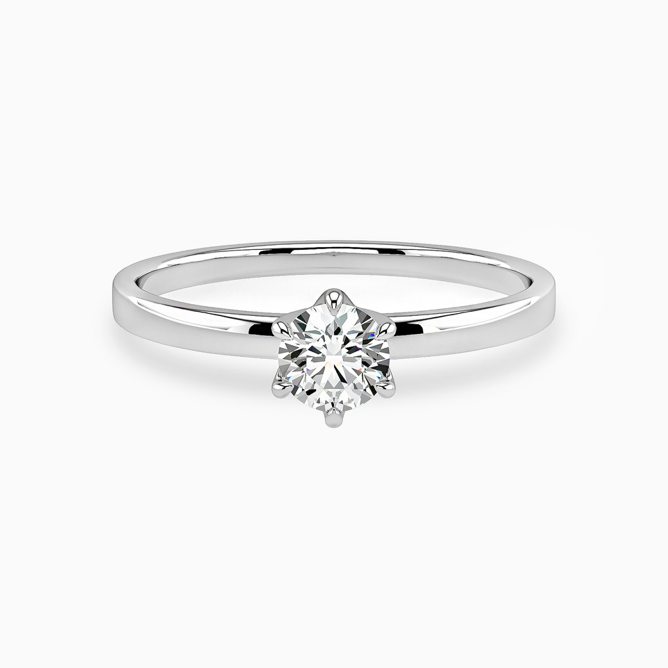 Circle Diamond Solitaire Ring in 18K Gold - 2 Circle Diamond Solitaire Ring in 18K Gold - 2