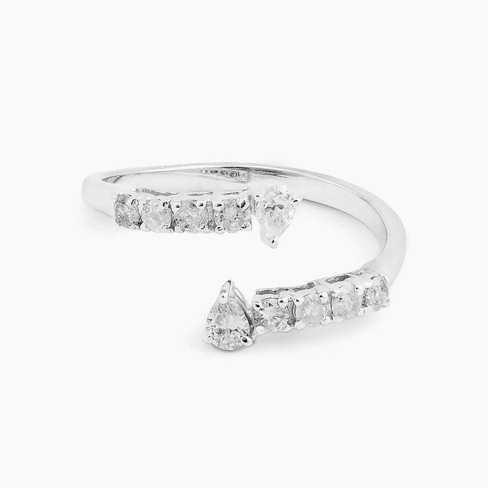 Pear Diamond Two headed Ring in 18K Gold Pear Diamond Two headed Ring in 18K Gold