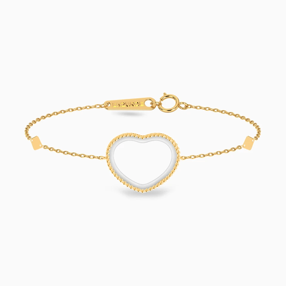 Heart Colored Stones Chain Bracelet in 18K Gold Heart Colored Stones Chain Bracelet in 18K Gold
