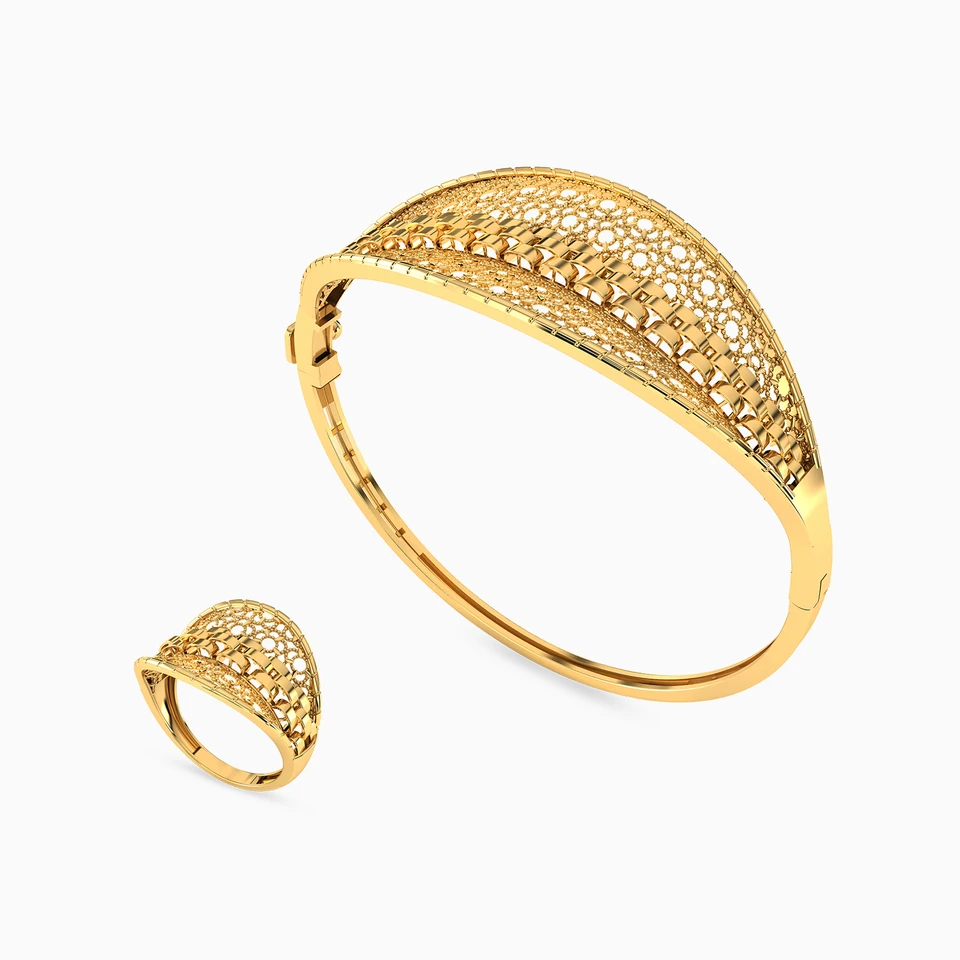 Beaded Half Set in 21K Gold (2 Pieces) Beaded Half Set in 21K Gold (2 Pieces)