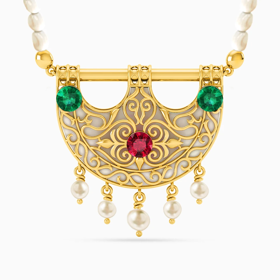 Arabesque Colored Stones Necklace in 18K Gold Arabesque Colored Stones Necklace in 18K Gold