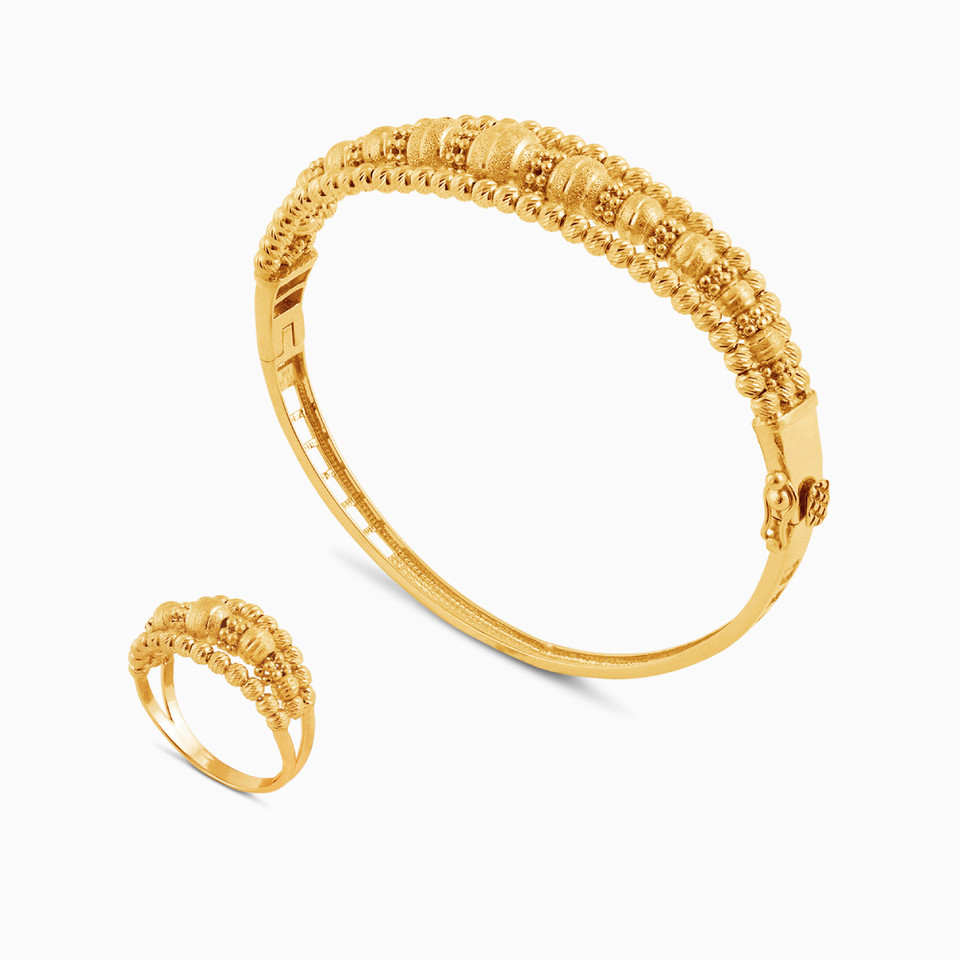 Beaded Half Set in 21K Gold (2 Pieces) Beaded Half Set in 21K Gold (2 Pieces)