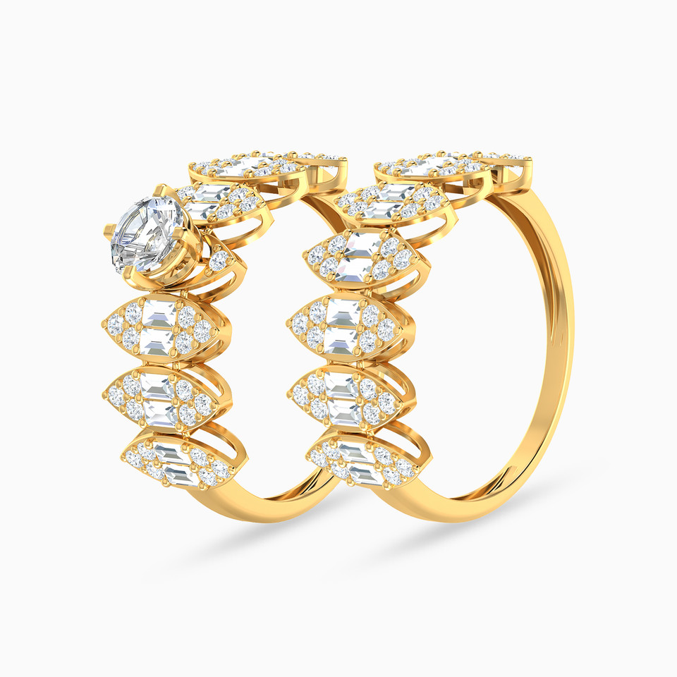 Marquise Cubic Zirconia Twin Rings in 18K Gold Marquise Cubic Zirconia Twin Rings in 18K Gold