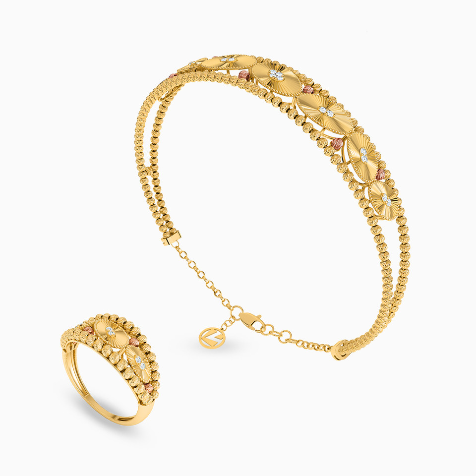 Oval Cubic Zirconia Half Set in 21K Gold (2 Pieces) Oval Cubic Zirconia Half Set in 21K Gold (2 Pieces)