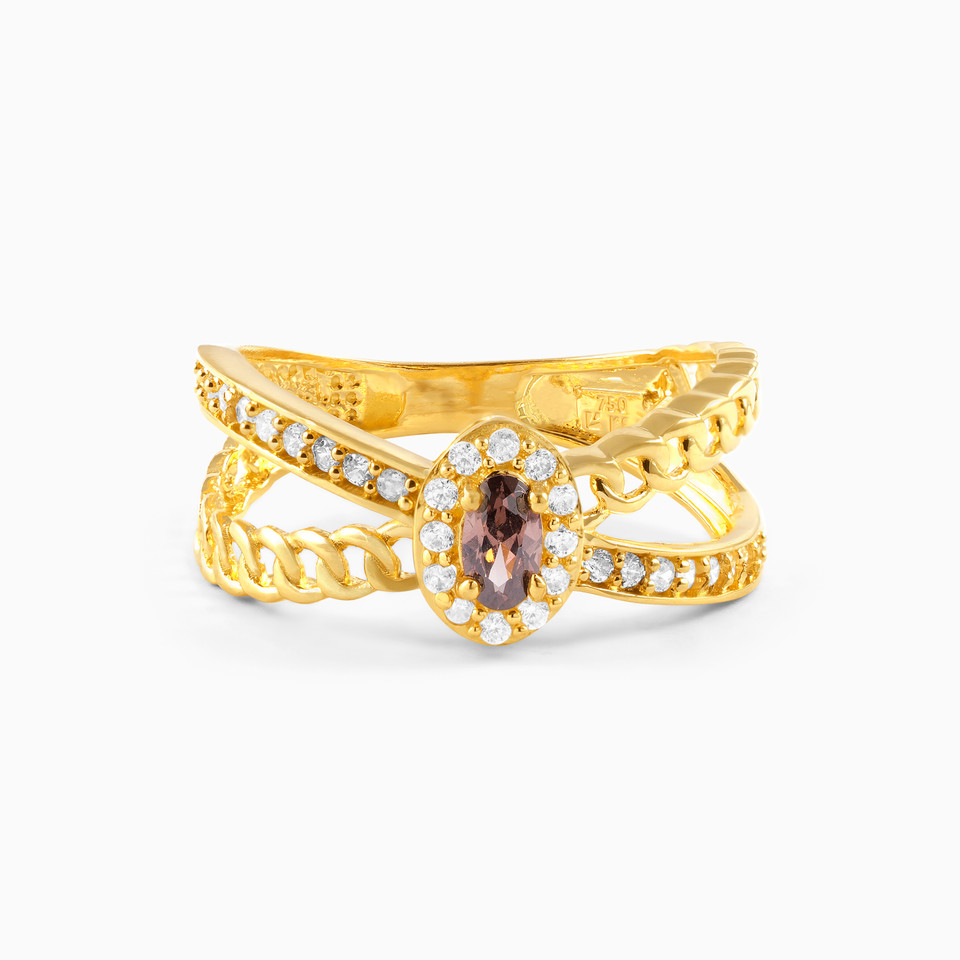 Oval Colored Stones Ring in 18K Gold Oval Colored Stones Ring in 18K Gold