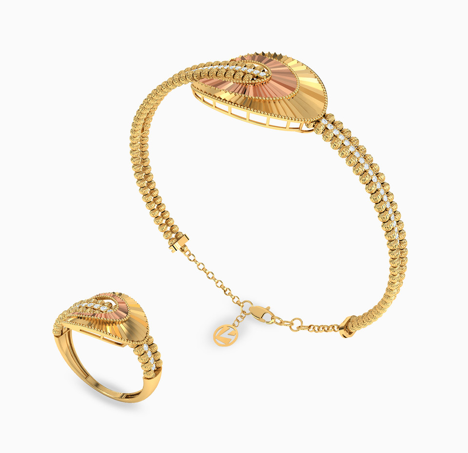 Oval Cubic Zirconia Half Set in 21K Gold (2 Pieces) Oval Cubic Zirconia Half Set in 21K Gold (2 Pieces)