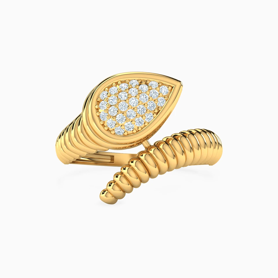 Pear Cubic Zirconia Ring in 21K Gold Pear Cubic Zirconia Ring in 21K Gold