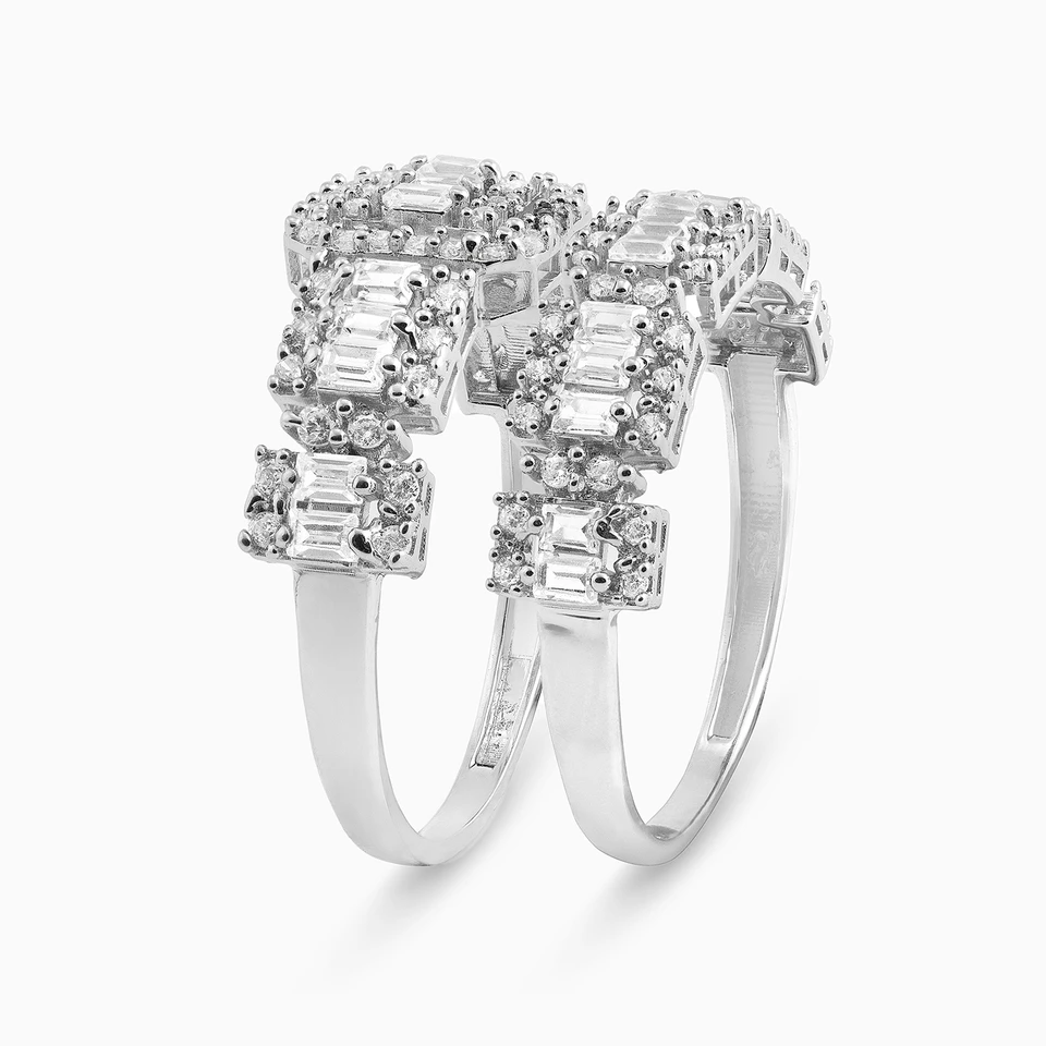 Baguette Cubic Zirconia Twin Rings in 18K Gold Baguette Cubic Zirconia Twin Rings in 18K Gold