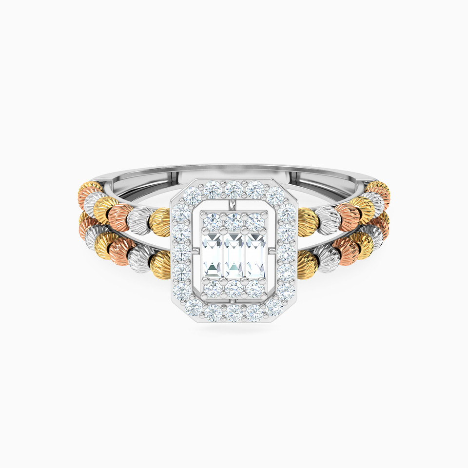 Square Cubic Zirconia Ring in 18K Gold Square Cubic Zirconia Ring in 18K Gold