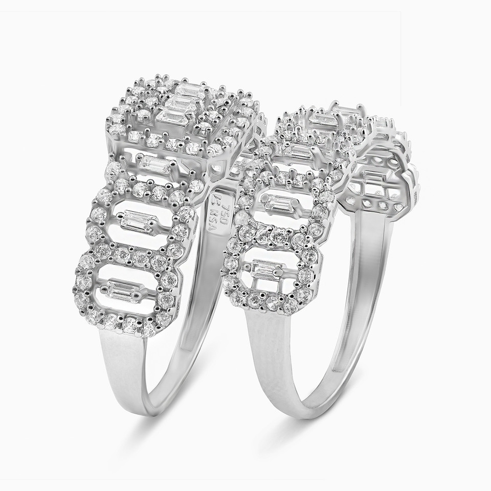 Oval Cubic Zirconia Twin Rings in 18K Gold Oval Cubic Zirconia Twin Rings in 18K Gold