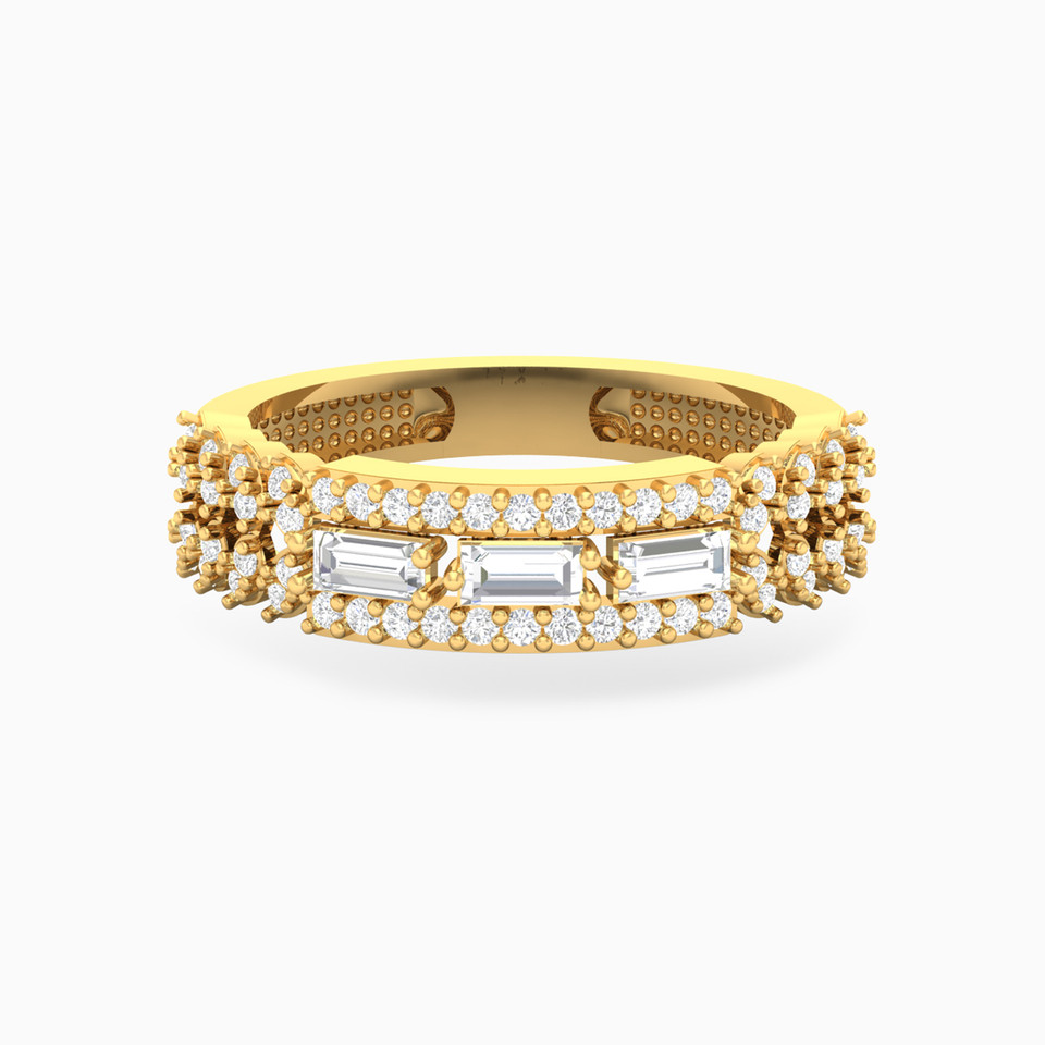 Baguette Cubic Zirconia Ring in 18K Gold Baguette Cubic Zirconia Ring in 18K Gold