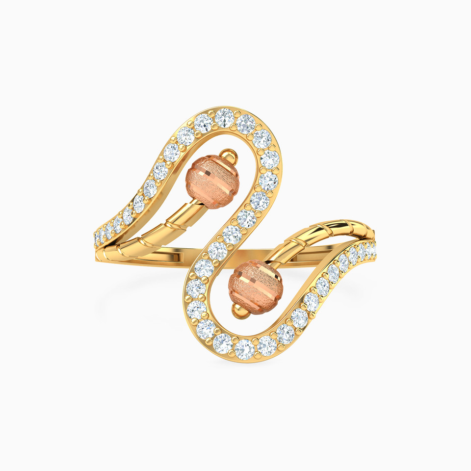 Swirl Cubic Zirconia Ring in 21K Gold Swirl Cubic Zirconia Ring in 21K Gold