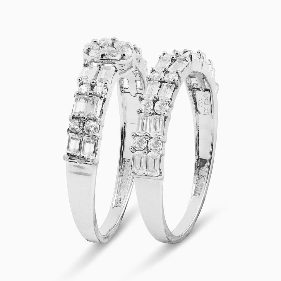 Baguette Cubic Zirconia Twin Rings in 18K Gold Baguette Cubic Zirconia Twin Rings in 18K Gold