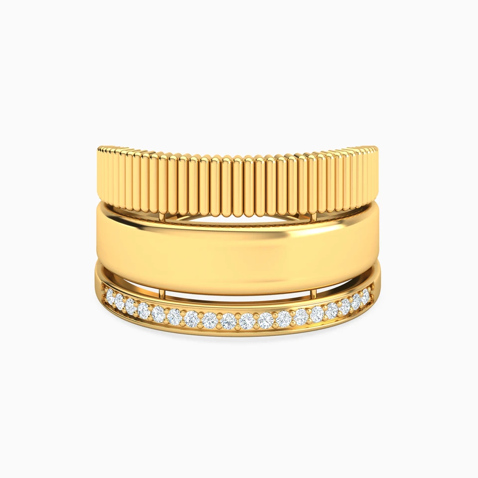 Textured Cubic Zirconia Ring in 21K Gold Textured Cubic Zirconia Ring in 21K Gold