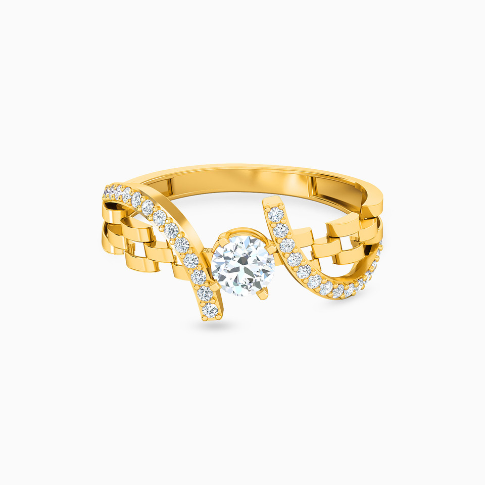 Circle Cubic Zirconia Ring in 21K Gold Circle Cubic Zirconia Ring in 21K Gold