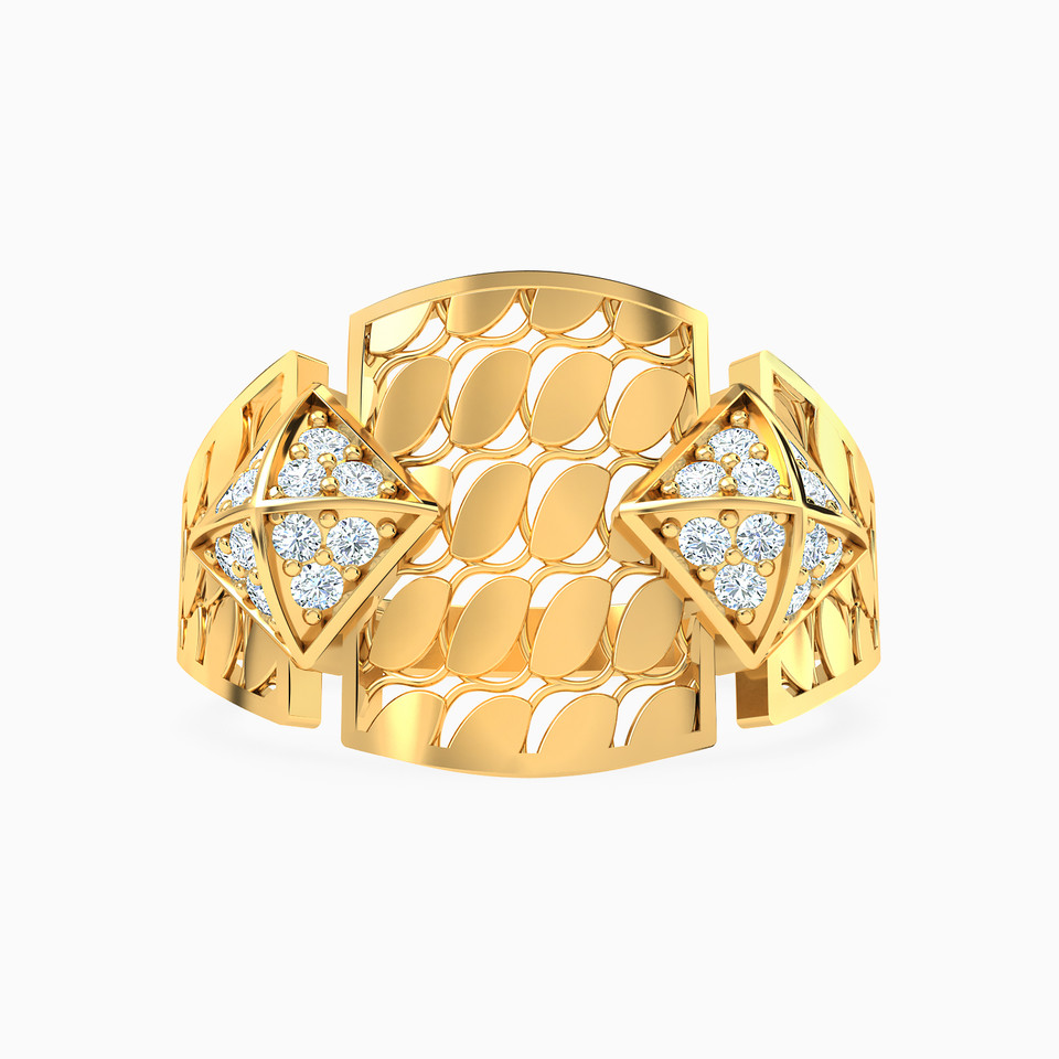 Abstract Cubic Zirconia Ring in 21K Gold Abstract Cubic Zirconia Ring in 21K Gold