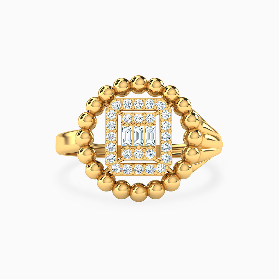 Circle Cubic Zirconia Ring in 21K Gold Circle Cubic Zirconia Ring in 21K Gold