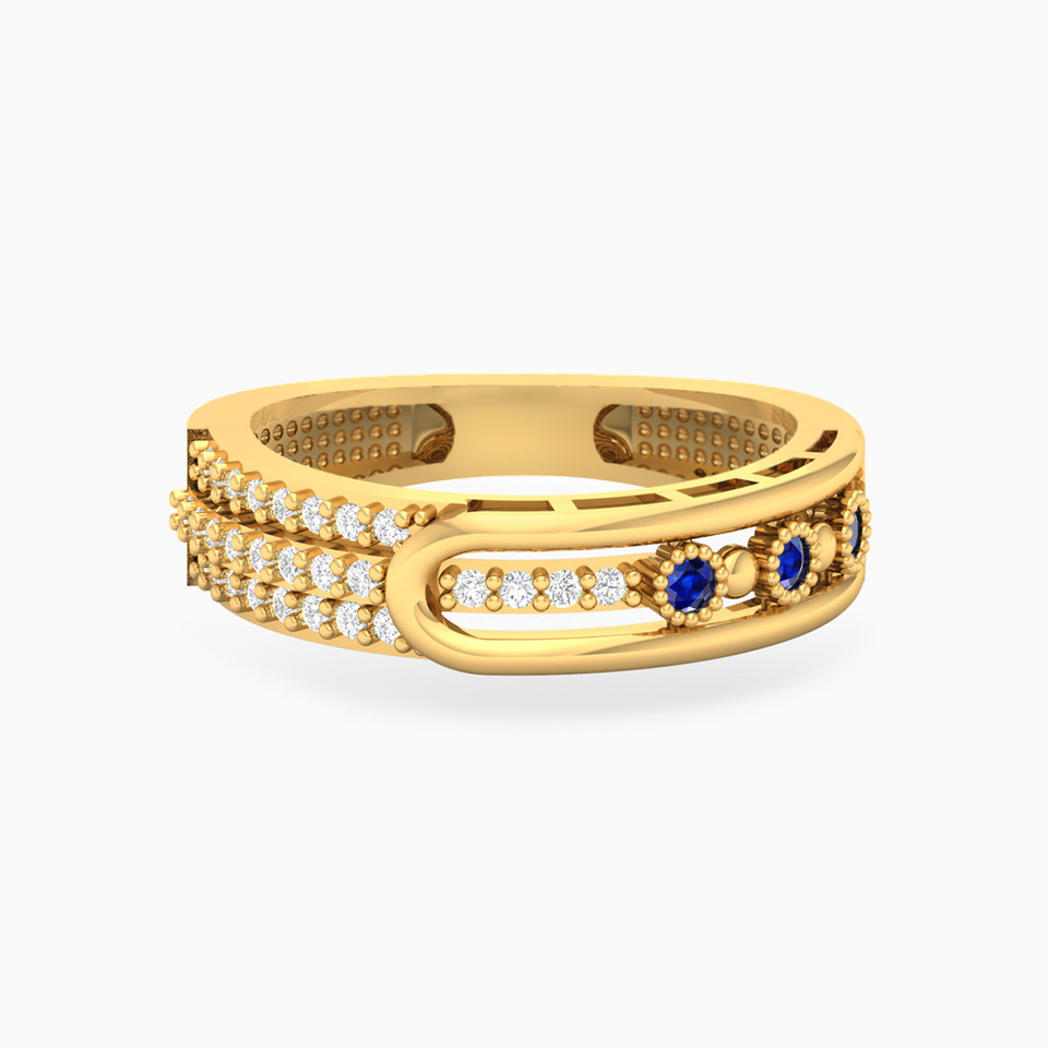 Belt Blue Stone Ring in 18K Gold Belt Blue Stone Ring in 18K Gold