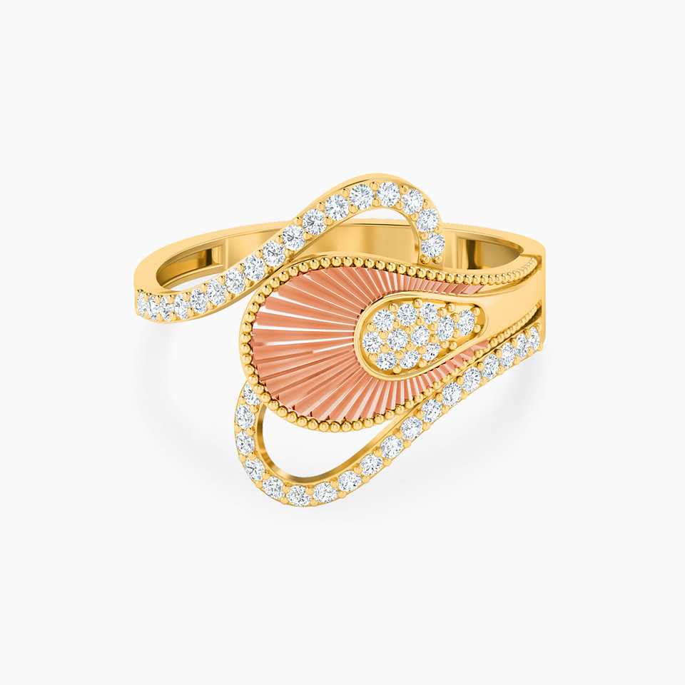 Swirl Cubic Zirconia Ring in 21K Gold Swirl Cubic Zirconia Ring in 21K Gold