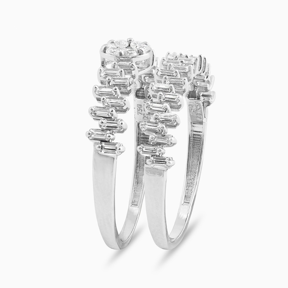 Wavy Cubic Zirconia Twin Rings in 18K Gold Wavy Cubic Zirconia Twin Rings in 18K Gold