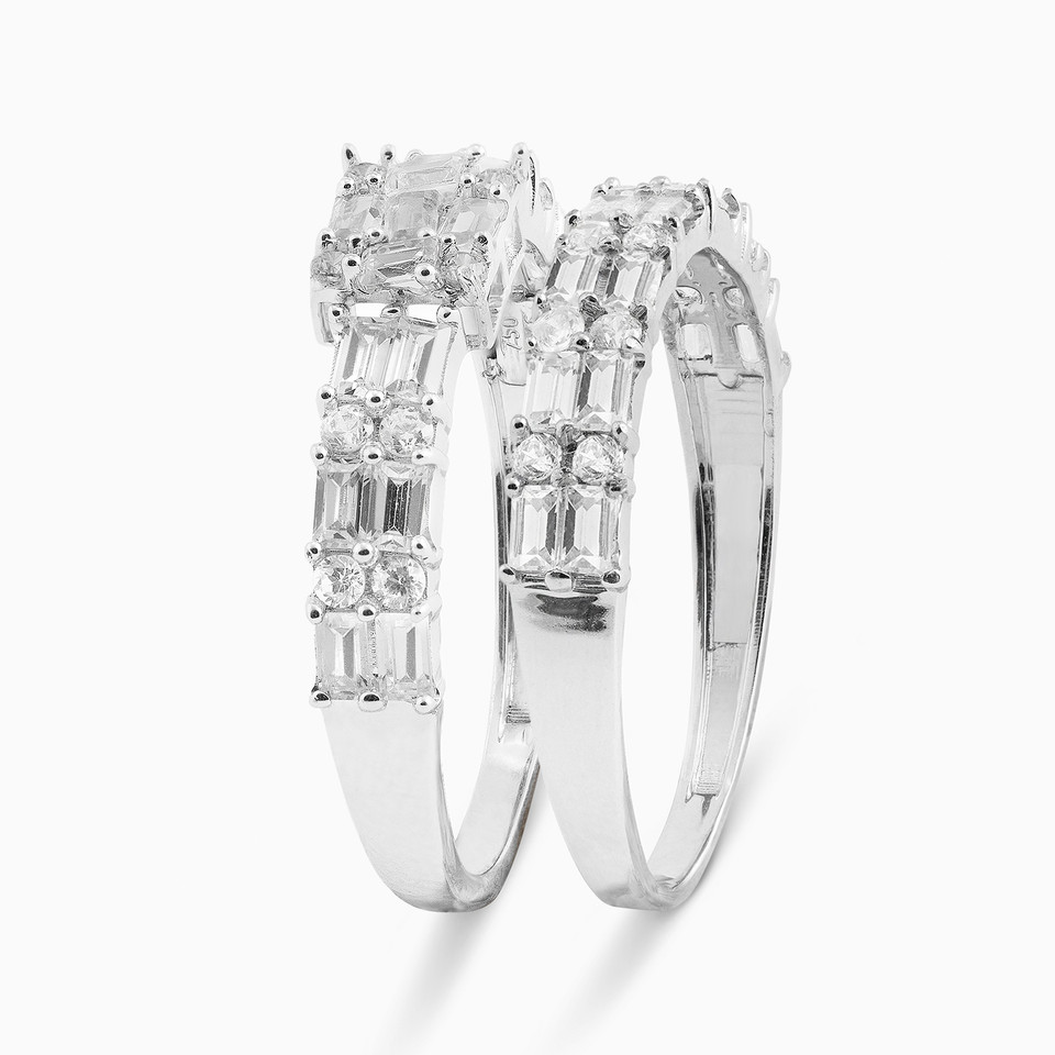 Square Cubic Zirconia Twin Rings in 18K Gold Square Cubic Zirconia Twin Rings in 18K Gold