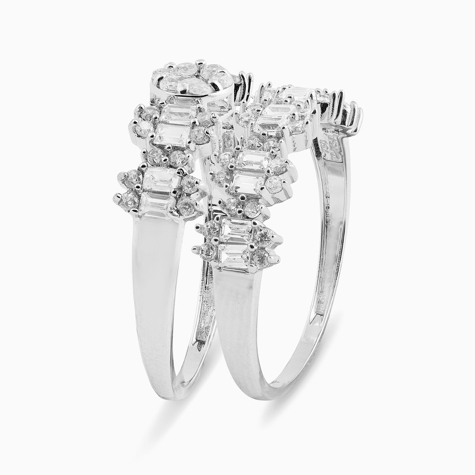 Square Cubic Zirconia Twin Rings in 18K Gold Square Cubic Zirconia Twin Rings in 18K Gold