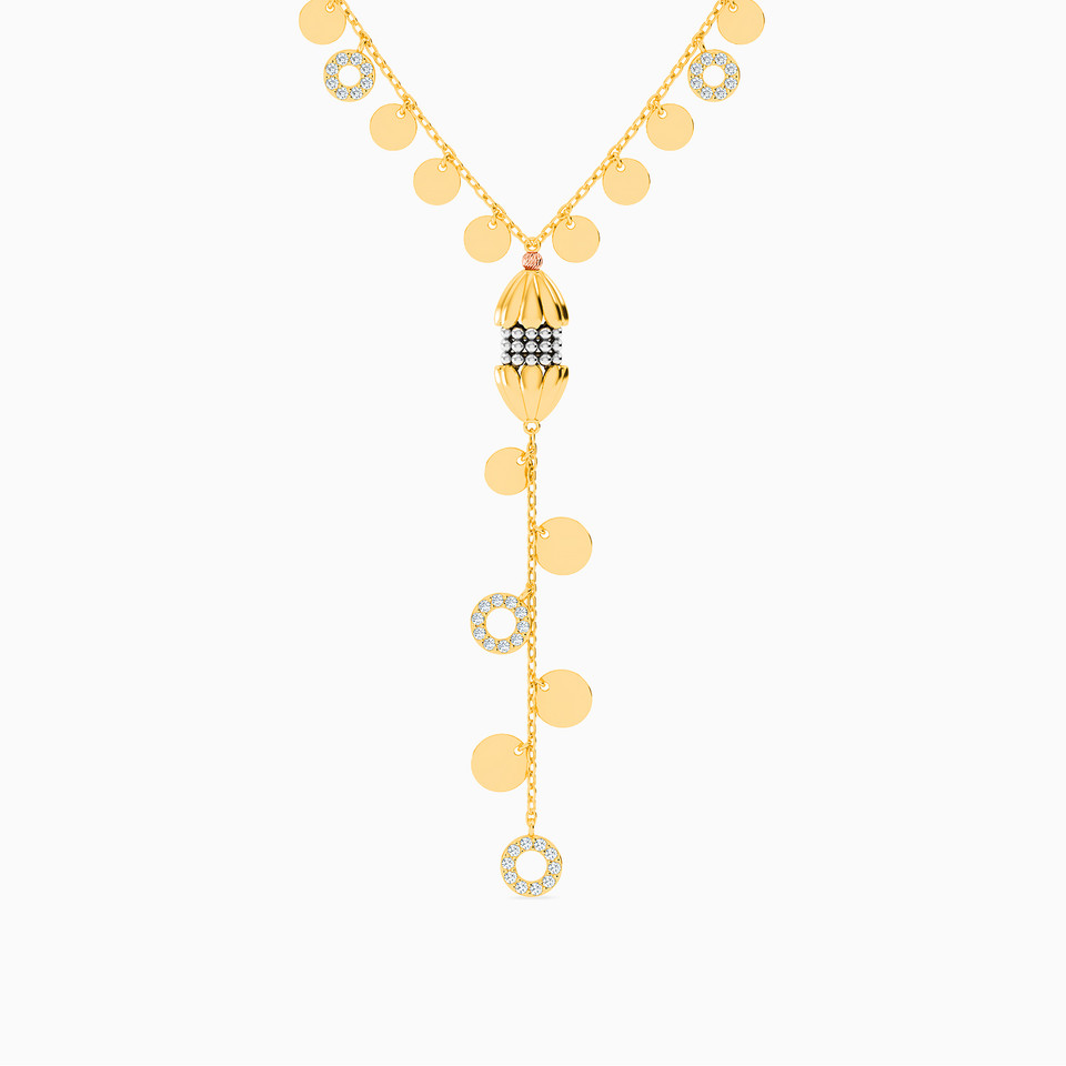 Circle Cubic Zirconia Chain Necklace in 21K Gold Circle Cubic Zirconia Chain Necklace in 21K Gold