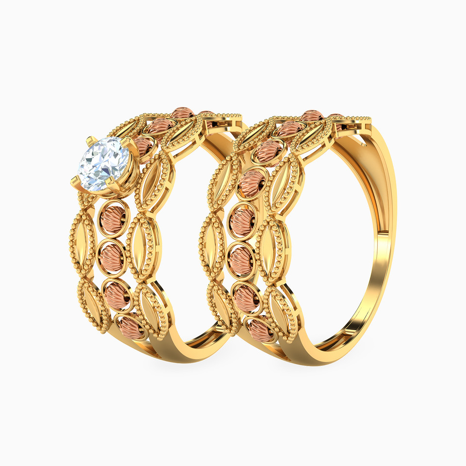 Marquise Cubic Zirconia Twin Rings in 21K Gold Marquise Cubic Zirconia Twin Rings in 21K Gold
