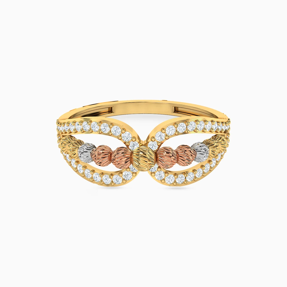 Beaded Cubic Zirconia Ring in 21K Gold Beaded Cubic Zirconia Ring in 21K Gold
