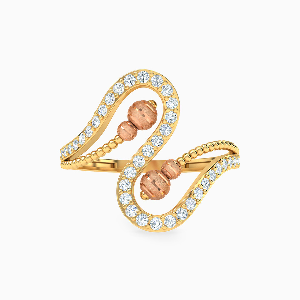 Swirl Cubic Zirconia Ring in 21K Gold Swirl Cubic Zirconia Ring in 21K Gold