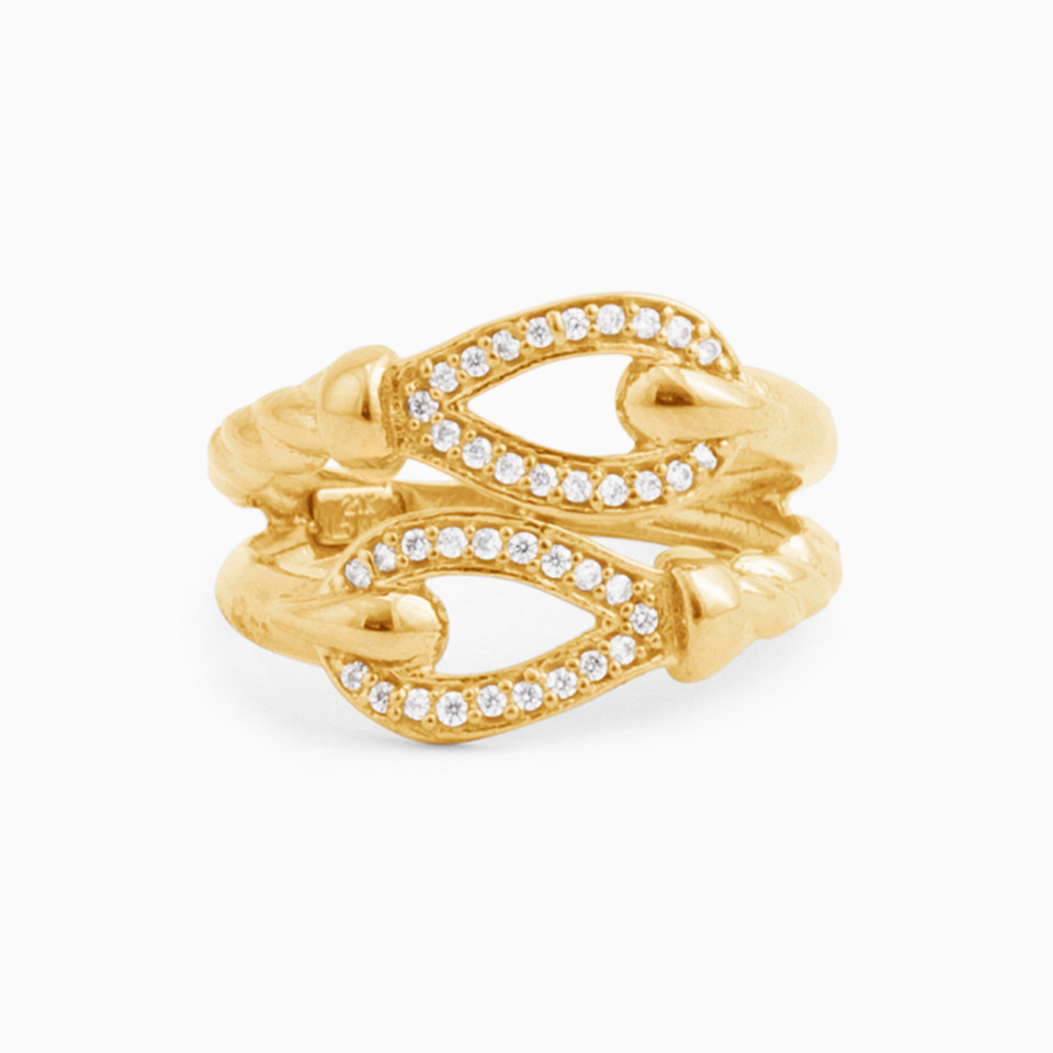 Pear Cubic Zirconia Ring in 21K Gold Pear Cubic Zirconia Ring in 21K Gold