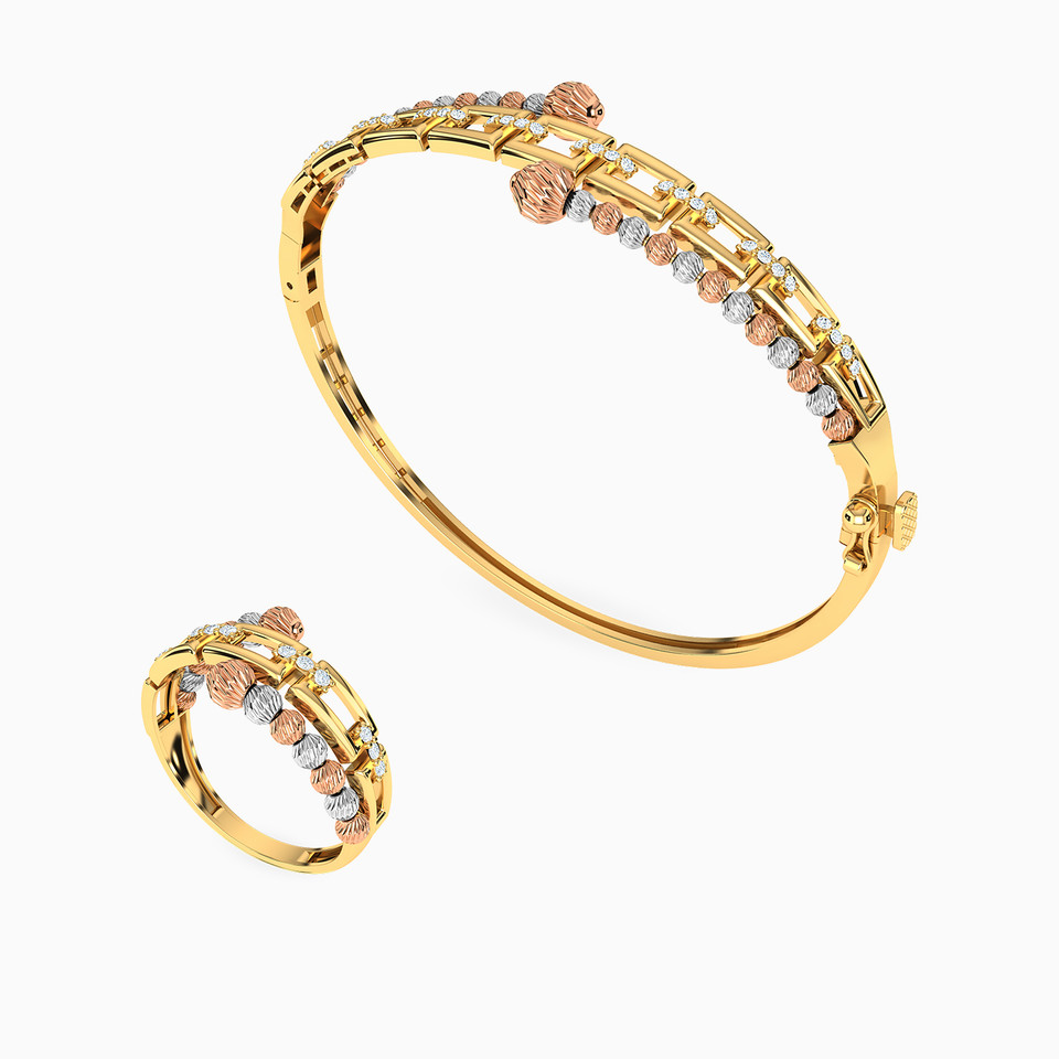 Links Cubic Zirconia Half Set in 21K Gold (2 Pieces) Links Cubic Zirconia Half Set in 21K Gold (2 Pieces)