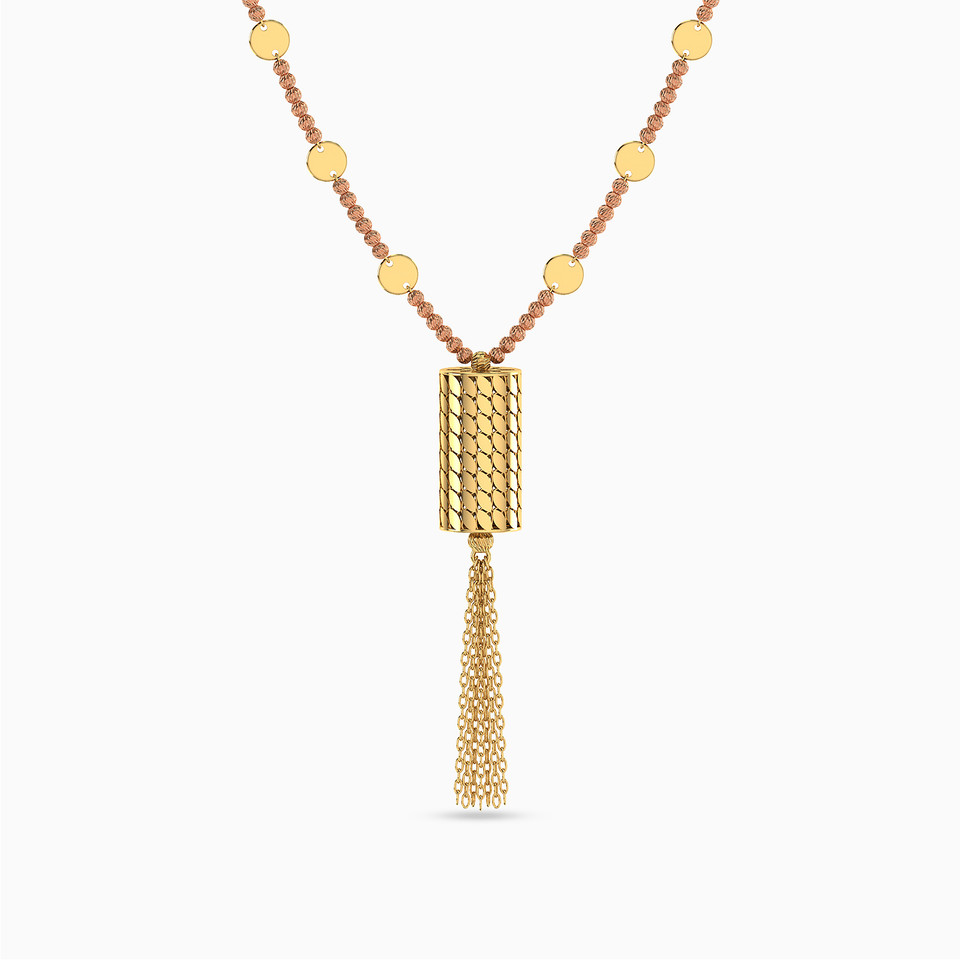 Tassel Cubic Zirconia Necklace in 21K Gold Tassel Cubic Zirconia Necklace in 21K Gold