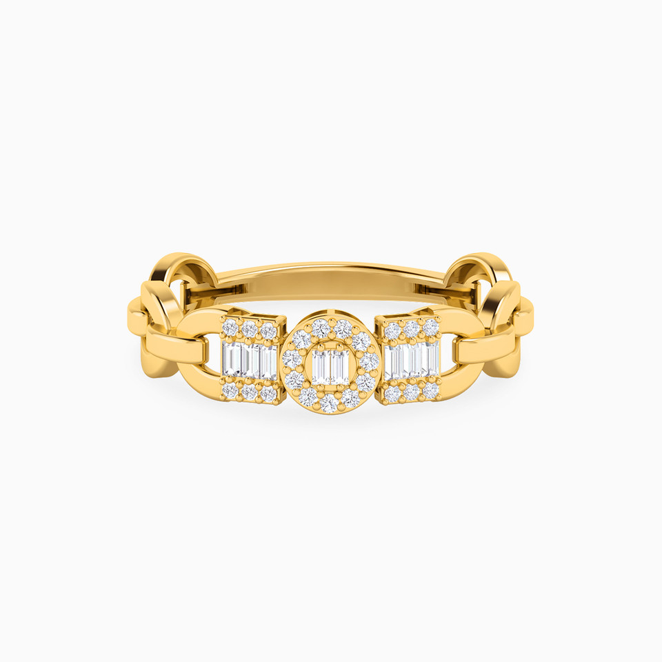 Circle Cubic Zirconia Ring in 21K Gold Circle Cubic Zirconia Ring in 21K Gold