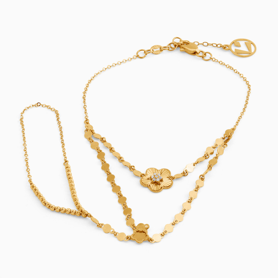 Flower Chain Bracelet in 21K Gold Flower Chain Bracelet in 21K Gold