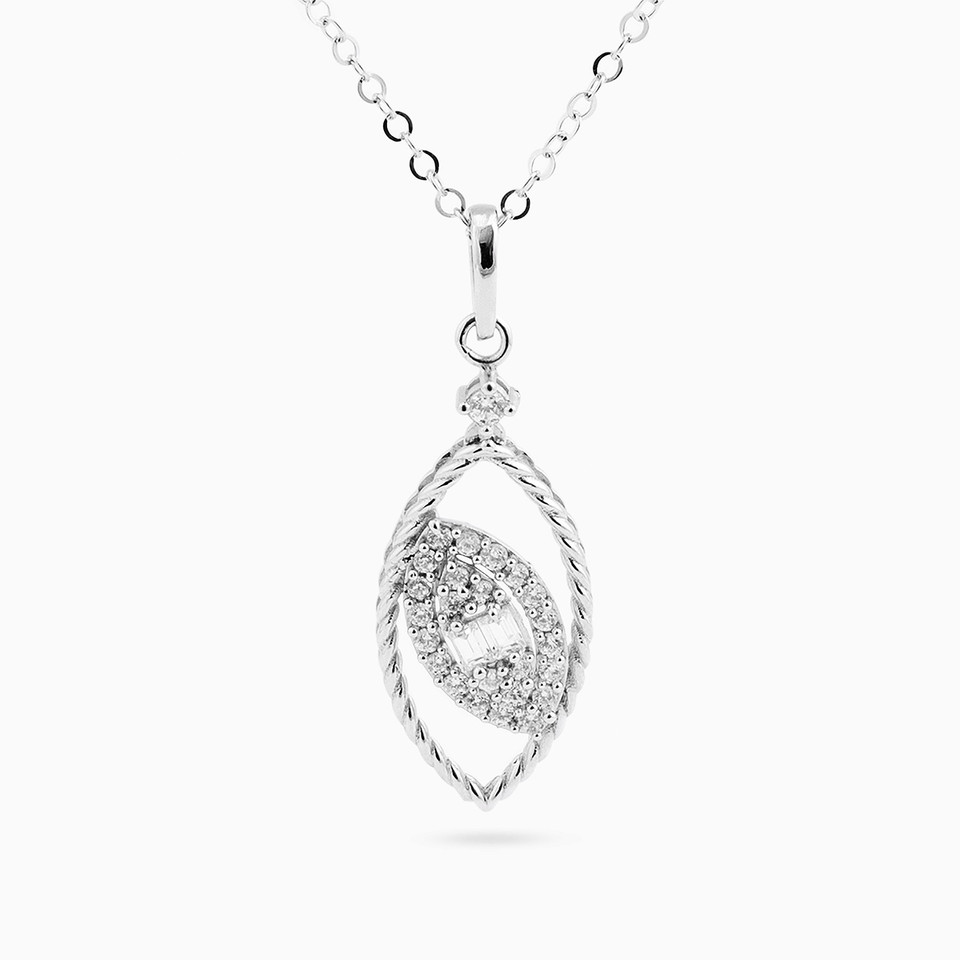 Marquise Cubic Zirconia Necklace in 18K Gold Marquise Cubic Zirconia Necklace in 18K Gold