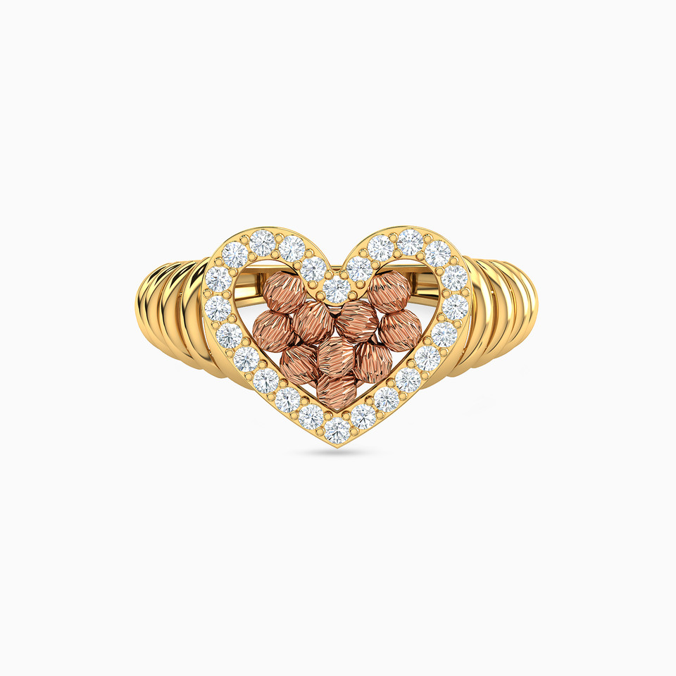 Heart Cubic Zirconia Ring in 21K Gold Heart Cubic Zirconia Ring in 21K Gold