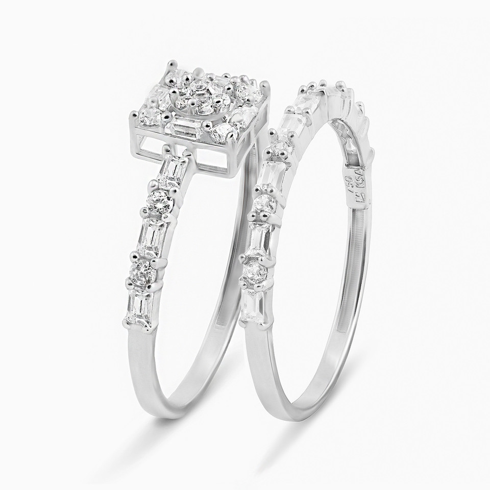 Baguette Cubic Zirconia Twin Rings in 18K Gold Baguette Cubic Zirconia Twin Rings in 18K Gold