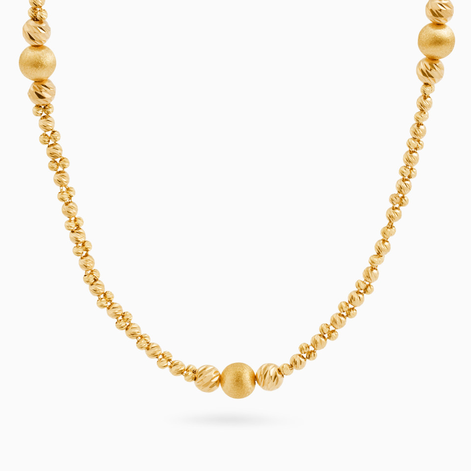 Beaded Layered Necklace in 21K Gold Beaded Layered Necklace in 21K Gold