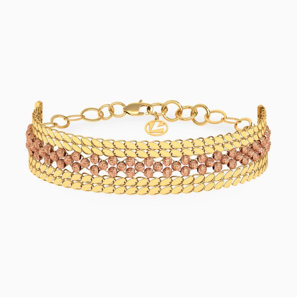 Beaded Cubic Zirconia Chain Bracelet in 21K Gold Beaded Cubic Zirconia Chain Bracelet in 21K Gold